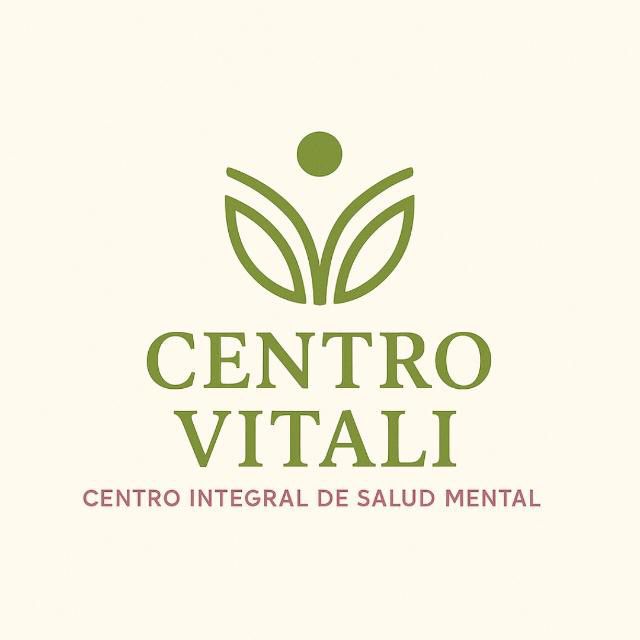 Logotipo de Centro Vitali, Centro Integral de Salud Mental, con gráfico verde que representa bienestar y salud emociona.